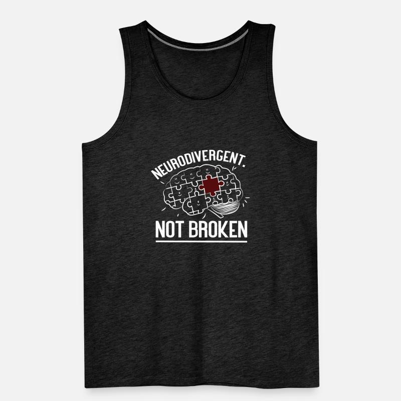 Neurodivergent Not Broken – Strong Mind Statement Débardeur bio Premium Homme
