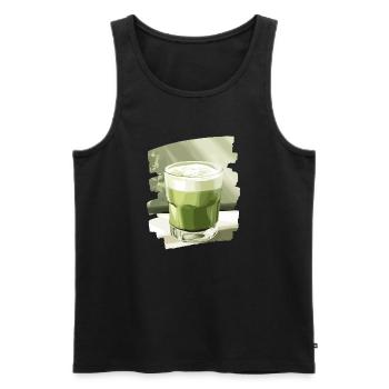 Matcha Latte Lover Green Tea - Men's Premium Organic Tank Top - black - Front - AI Model Male 178 light (178cm)