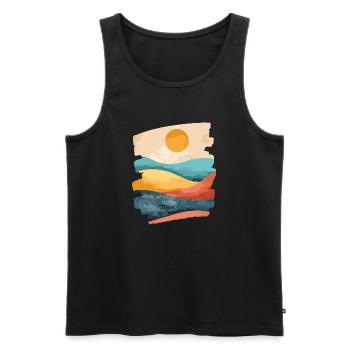 Soleil d’été - Débardeur bio Premium Homme - noir - Devant - Michal (187cm)