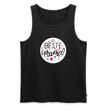 Liebevolles Mama-Design mit Herzmotiven - Männer Premium Bio Tank Top - Schwarz - Vorne - Michal (187cm)