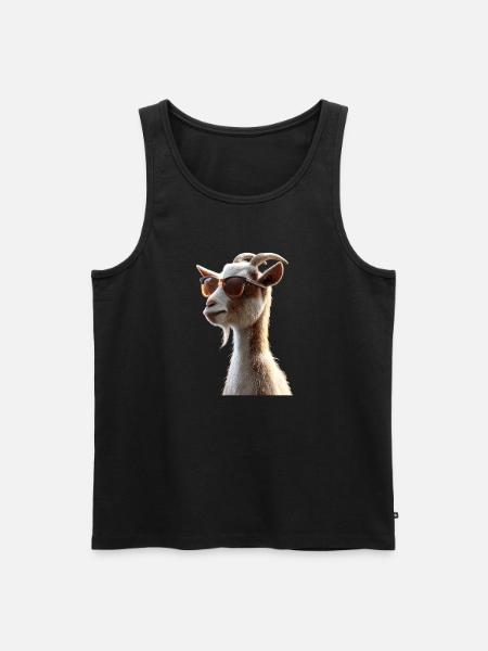 Geit Binnenlandse Geit Steenbok Geit Geit Schattige Geiten - Mannen Premium Bio Tanktop - zwart