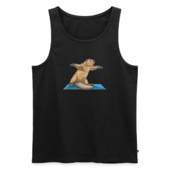 Beaver Yoga Gymnastique - Débardeur bio Premium Homme - noir - Devant - Michal (187cm)