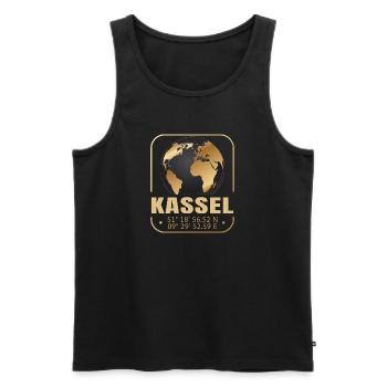 Kassel - Männer Premium Bio Tank Top - Schwarz - Vorne - Michal (187cm)