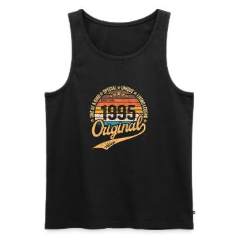 Retro Vintage born in 1995 Vintage 1995 - Men's Premium Organic Tank Top - black - Front - AI Model Male 178 light (178cm)