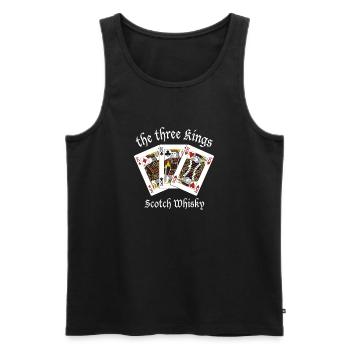 3 kings scotch whisky - Les Tontons Flingueurs - Débardeur bio Premium Homme - noir - Devant - AI Model Male 178 light (178cm)