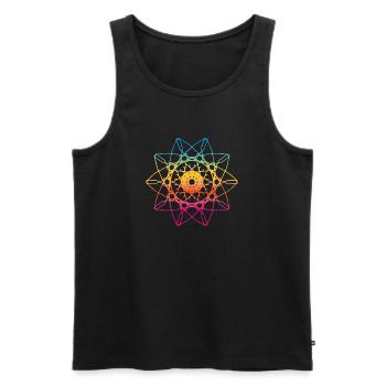 yogafeva 18 new Yoga Rainbow Meditation Mandala - Men's Premium Organic Tank Top - black - Front - AI Model Male 178 light (178cm)