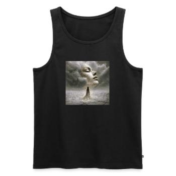 Silent encounter in the storm of thoughts - Men's Premium Organic Tank Top - black - Front - Michal (187cm)