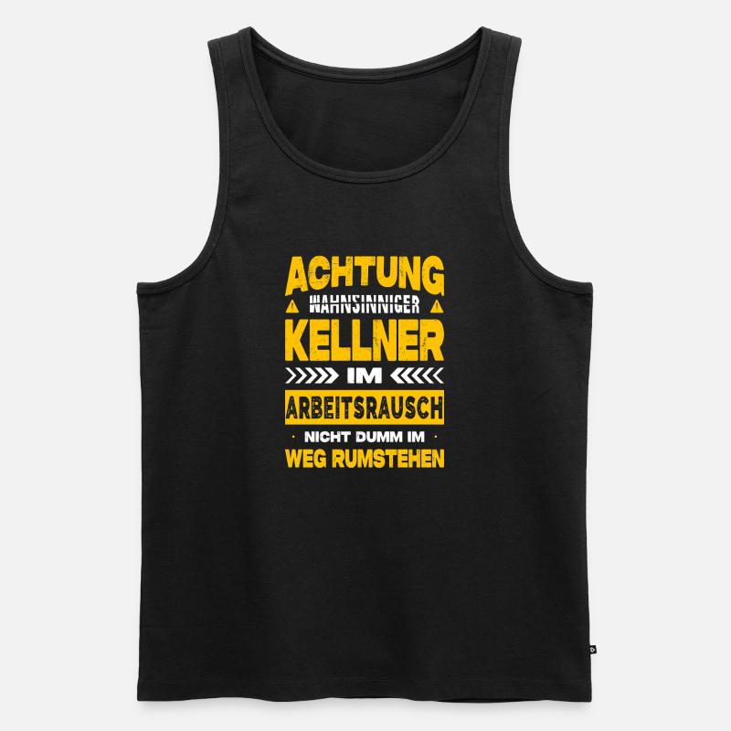 Kellner Geschenke Abschied Gastronomie - Männer Premium Bio Tank Top - Schwarz