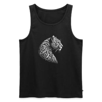 Leopard im Tribal Stil für Tierliebhaber - Männer Premium Bio Tank Top - Schwarz - Vorne - AI Model Male 178 light (178cm)