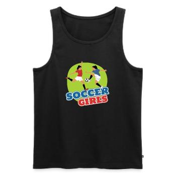 Soccer Girls - Männer Premium Bio Tank Top - Schwarz - Vorne - AI Model Male 178 light (178cm)