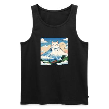 Fuji Kitten - Männer Premium Bio Tank Top - Schwarz - Vorne - AI Model Male 178 light (178cm)