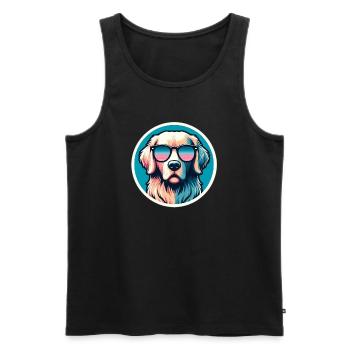Golden Retriever with Sunglasses in Pastel - Men's Premium Organic Tank Top - black - Front - Michal (187cm)