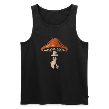 Toadstool Symbol - Nature and Mushrooms - Men's Premium Organic Tank Top - black - Front - AI Model Male 178 light (178cm)