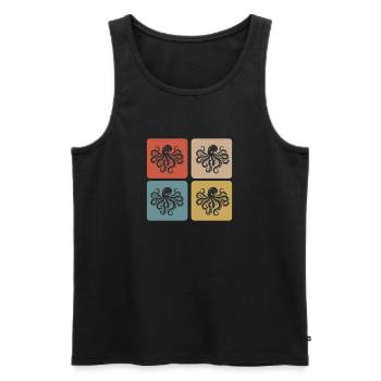 Octopus Vintage Design - Men's Premium Organic Tank Top - black - Front - Michal (187cm)