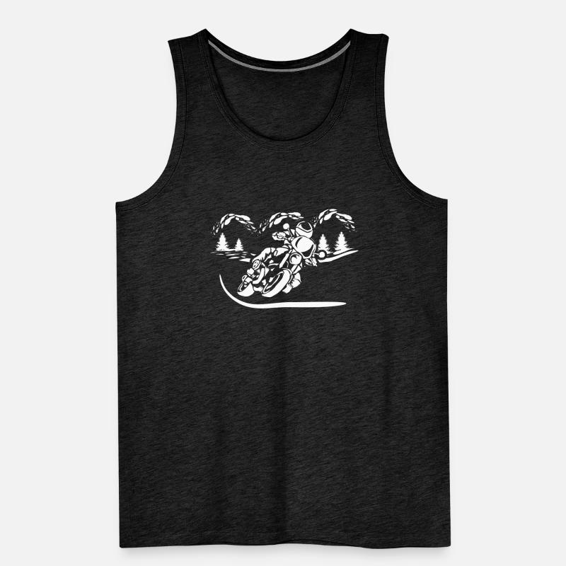 Motorcycle Forest Silhouette Men's Premium Organic Tank Top