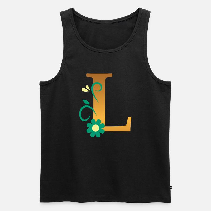L - Men's Premium Organic Tank Top - black