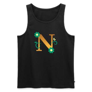 N - Männer Premium Bio Tank Top - Schwarz - Vorne - Michal (187cm)