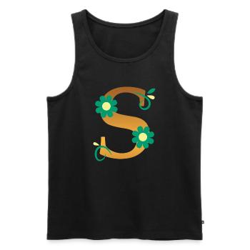 S - Männer Premium Bio Tank Top - Schwarz - Vorne - AI Model Male 178 light (178cm)