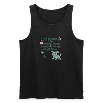 Gute Frauchen, schmutzige Füße, glückliche Hunde - Männer Premium Bio Tank Top - Schwarz - Vorne - Michal (187cm)