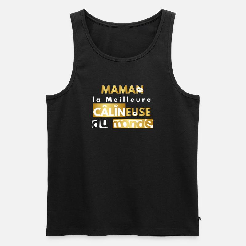 maman câlin version or - Débardeur bio Premium Homme - noir