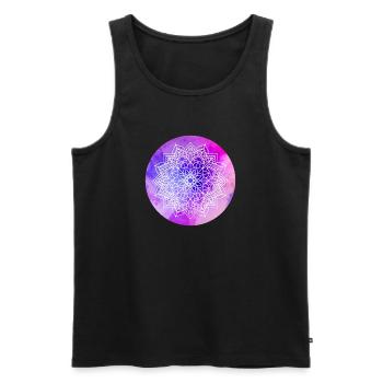 Yoga Mandala violett Aquarell Kreis Meditation om - Männer Premium Bio Tank Top - Schwarz - Vorne - Michal (187cm)