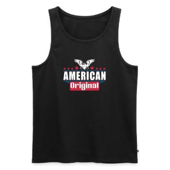 Aigle patriotique drapeau américain Design - Débardeur bio Premium Homme - noir - Devant - Michal (187cm)