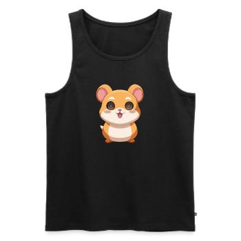Bébé cochon d’Inde rigolo et curieux - Débardeur bio Premium Homme - noir - Devant - AI Model Male 178 light (178cm)