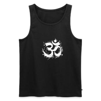 Symbole Om dans le design grunge dynamique - Débardeur bio Premium Homme - noir - Devant - AI Model Male 178 light (178cm)