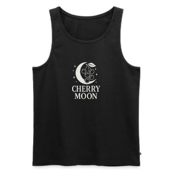 Cherry Moon – Mystik trifft Frucht (Kirsche) - Männer Premium Bio Tank Top - Schwarz - Vorne - Michal (187cm)