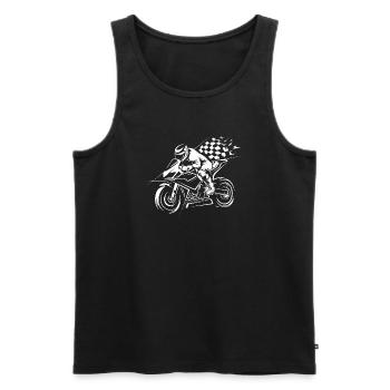 Racing Superbike with Flag - Biker and Racing - Men's Premium Organic Tank Top - black - Front - Michal (187cm)