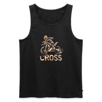 Symbole rétro du motocross - Motards et fans de dirt - Débardeur bio Premium Homme - noir - Devant - Michal (187cm)