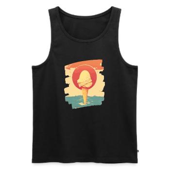 Eis und Eiscreme Kugel - Männer Premium Bio Tank Top - Schwarz - Vorne - AI Model Male 178 light (178cm)