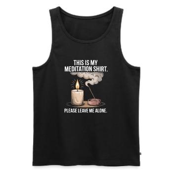 Funny Meditation Introvert Mindfulness Design - Männer Premium Bio Tank Top - Schwarz - Vorne - AI Model Male 178 light (178cm)