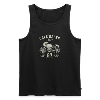Design de moto vintage café racer - Débardeur bio Premium Homme - noir - Devant - AI Model Male 178 light (178cm)