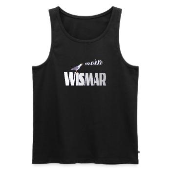 Wismar Möwe & Moin Ostsee - Männer Premium Bio Tank Top - Schwarz - Vorne - Michal (187cm)