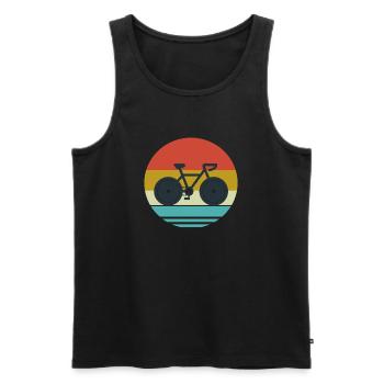 Retro Bicycle T-Shirt Vintage Cycling Bike Gifted - Men's Premium Organic Tank Top - black - Front - AI Model Male 178 light (178cm)