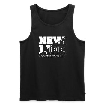 NOUVELLE VIE Verset biblique Proverbe - Débardeur bio Premium Homme - noir - Devant - Michal (187cm)