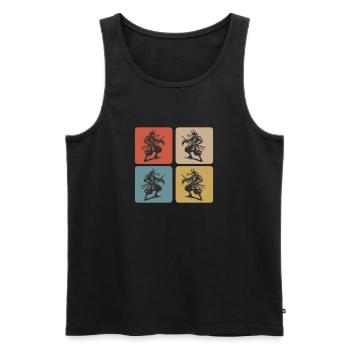 Samurai Japan Vintage Design - Men's Premium Organic Tank Top - black - Front - Michal (187cm)