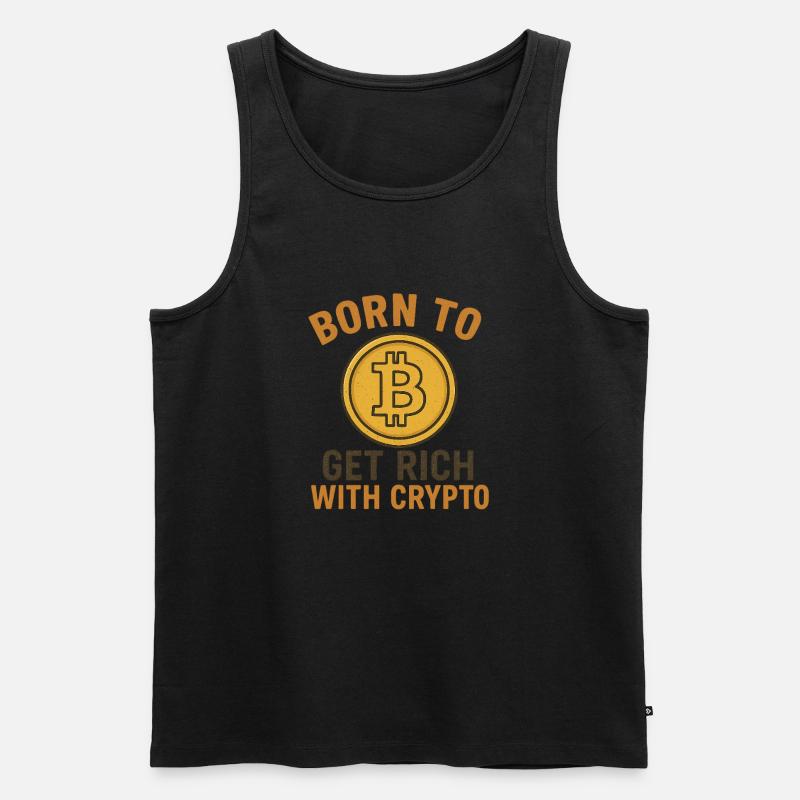 Get Rich with Crypto - Männer Premium Bio Tank Top - Schwarz
