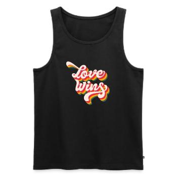 Mois de la fierté LGBTQ - Love Wins - Débardeur bio Premium Homme - noir - Devant - AI Model Male 178 light (178cm)