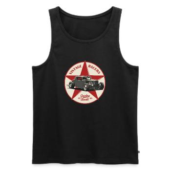 Conception de voiture Hot Rod vintage - Débardeur bio Premium Homme - noir - Devant - AI Model Male 178 light (178cm)