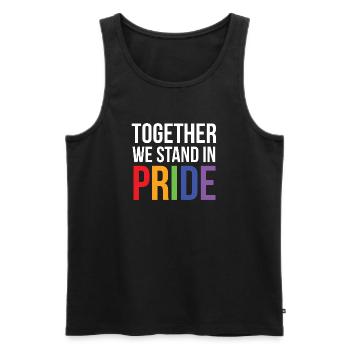 LGBTQ Pride Month - Together We Stand in Pride - Men's Premium Organic Tank Top - black - Front - AI Model Male 178 light (178cm)