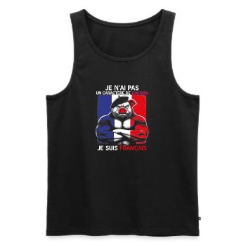 PIG'S HEAD - Men's Premium Organic Tank Top - black - Front - Michal (187cm)