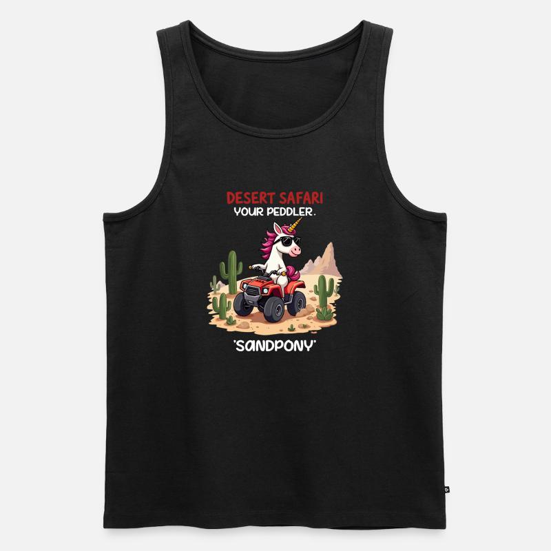 Wüsten-Einhorn - Männer Premium Bio Tank Top - Schwarz