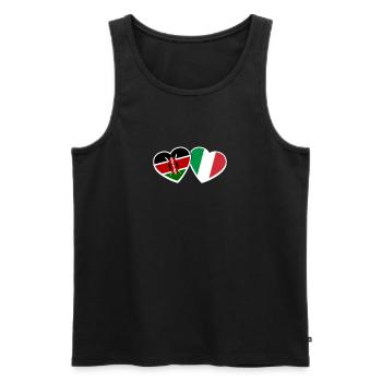 Kenya Italy Heart Love Flag Italians Kenyans - Men's Premium Organic Tank Top - black - Front - Michal (187cm)