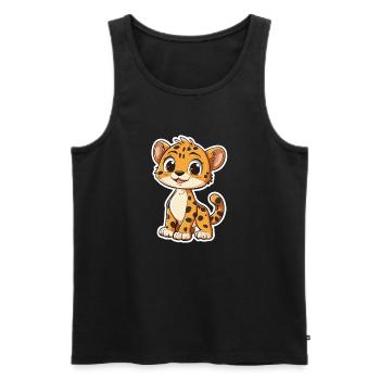 Cute Cheetah - Men's Premium Organic Tank Top - black - Front - Michal (187cm)