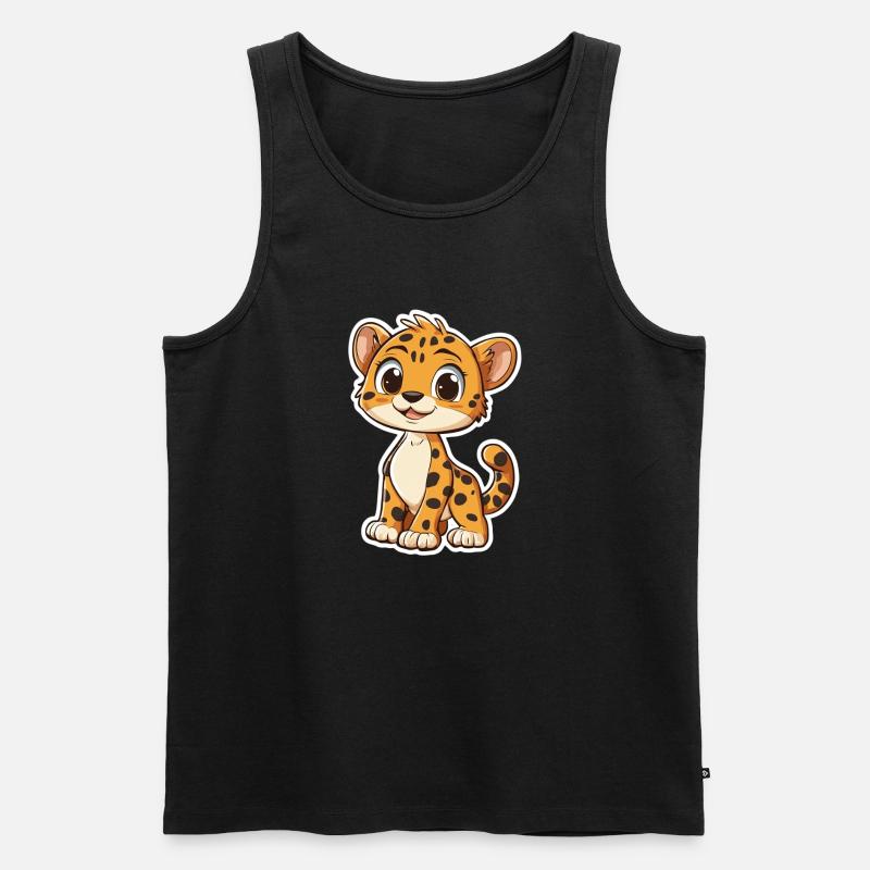 Süsser Gepard - Männer Premium Bio Tank Top - Schwarz