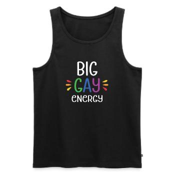 LGBTQ Pride Month - Big Gay Energy - Men's Premium Organic Tank Top - black - Front - Michal (187cm)
