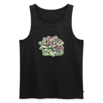 Echeveria Fettblattrosette Sukkulente - Männer Premium Bio Tank Top - Schwarz - Vorne - AI Model Male 178 light (178cm)