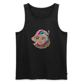Lebendiges Porträt-T-Shirt für Musikliebhaber - Männer Premium Bio Tank Top - Schwarz - Vorne - Michal (187cm)